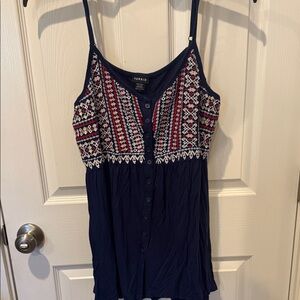 Torrid Dark Blue Embroidered Camisole